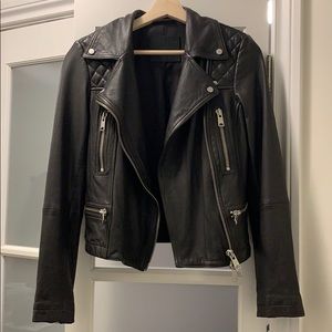 All Saints Granite Bleeker Biker Leather Jacket